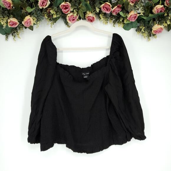 City Chic Tops - City Chic Fearless Black Top Size XXL/24 NWT